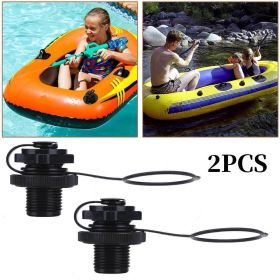 2PCS Air Valve  Screw For Inflatable Boat Fishing Boats Raft Airbed Black