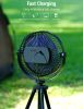 Standing Fan;  10000mAh Portable Rechargeable 8'' Battery Powered Pedestal Fan with Tent Hook 37Hours Working Time Adjustable Tripod 4 Speeds Fan for