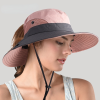 Safari Sun Hats for Women Summer Hat Wide Brim UV UPF Protection Ponytail Outdoor Fishing Hiking Hat for Female 2021