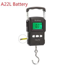 50Kg/5g LCD Digital Display Backlight Portable Hanging Hook Scale Double Accuracy Fishing Travel Mini Electronic Weighing Scale (Color: A22L Battery, Ships From: China)