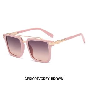 Fashion Square Sunglasses Men Oversized Glasses Retro Sunglass Luxury Designer Fishing Eyewear UV400 Sun Glass Gradient Shades (Lens Color: pink gray tea)