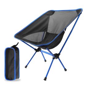 Superhard High Load Outdoor Camping Chair Travel Ultralight Folding Chair Portable Beach Hiking Picnic Seats Fishing Beach BBQ (Color: Blue, Ships From: China)