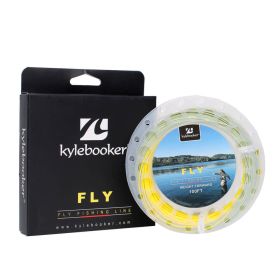 Kylebooker Fly Fishing Line with Welded Loop Floating Weight Forward Fly Lines 100FT WF 3 4 5 6 7 8 (Color: Moss Green+Gold, size: WF6F)