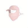 1 Sun Protection Fishing Hat Foldable Ponytail Hat Outdoor Ice Silk Breathable Sunscreen Full Face With Hood Camping