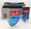 Ray Ban 3025 112/17 Aviator Gold Frame with BLUR MIRROR Lens -ALL SIZES  55mm , 58mm  , 62mm