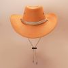 Western Cowboy Hat Vintage Jazz Hat Outdoor Fishing Cowgirl Sun Hat Wide Brim Summer Sunscreen Travel Beach Hat