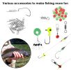 188Pcs Fishing Accessory Kit Portable Fishing Set Including Jig Hooks Sinker Weights Spoon Lure