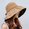 Women's Summer Foldable Weaving Cap; Sun Visor Brim Outdoor Traveling Beach Fishing Cap