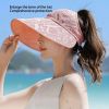 Letter Pattern Sun Hat; Fashion Large Brim Empty Top UV Protection Cycling Fishing Outdoor Casual Ponytail Hat